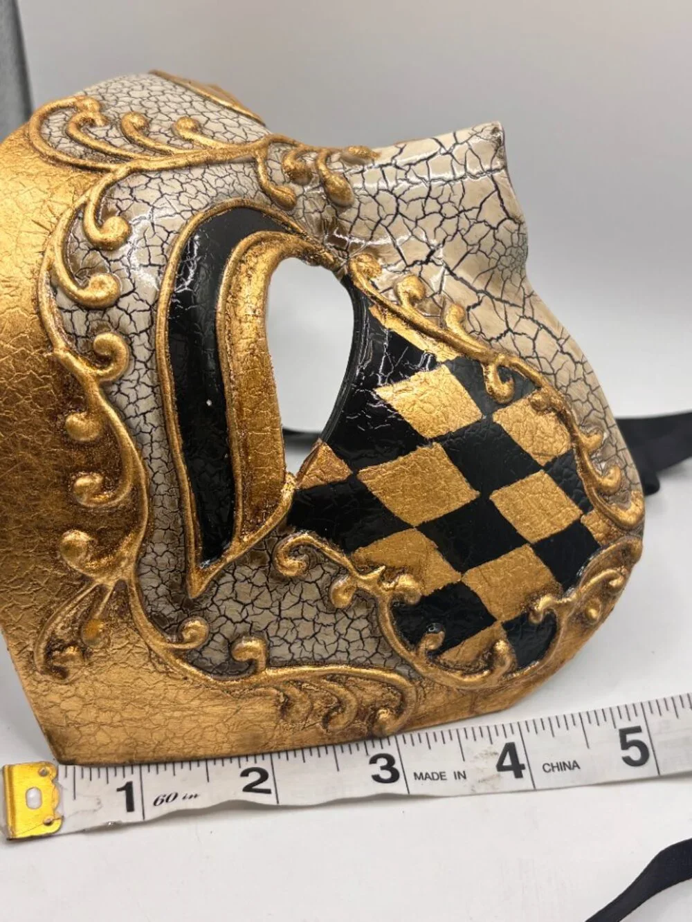 His & Her Masquerade Ball Mask Harlequin Gold Black Costume Photo Halloween Pair